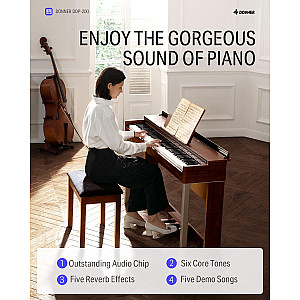 Donner DDP 200 88 Key Weighted Graded Hammer Upright Digital Piano
